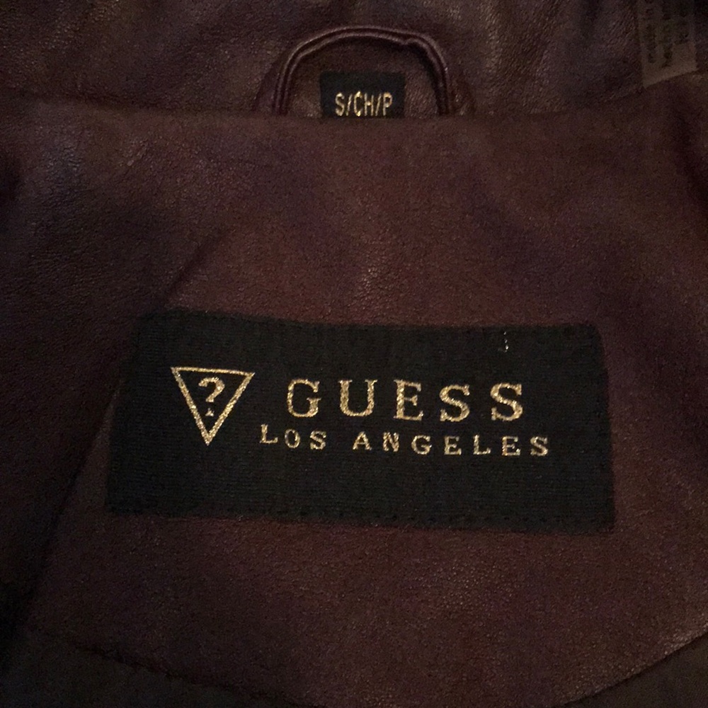 Guess brown leather jacket. - Picture 2 of 3